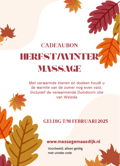 Herfst winter massage cadeaubon